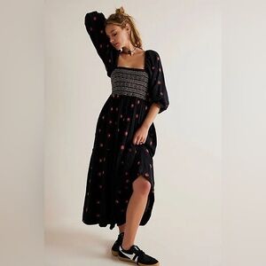 Free People Black and Red Maxi Dress